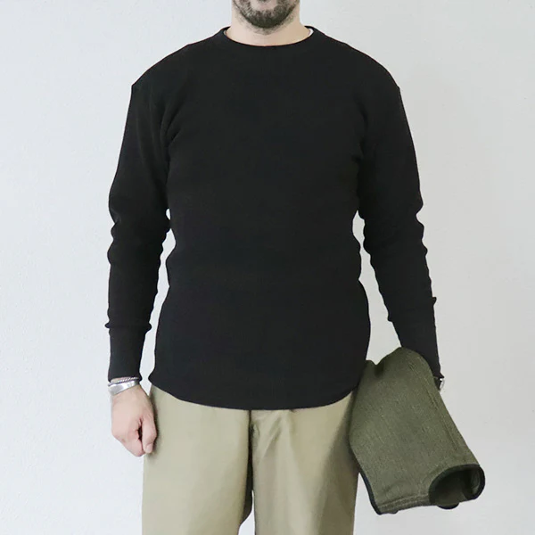 CREW NECKED THERMAL LONG SLEEVE SHIRT / PLAIN MODEL - Image 5