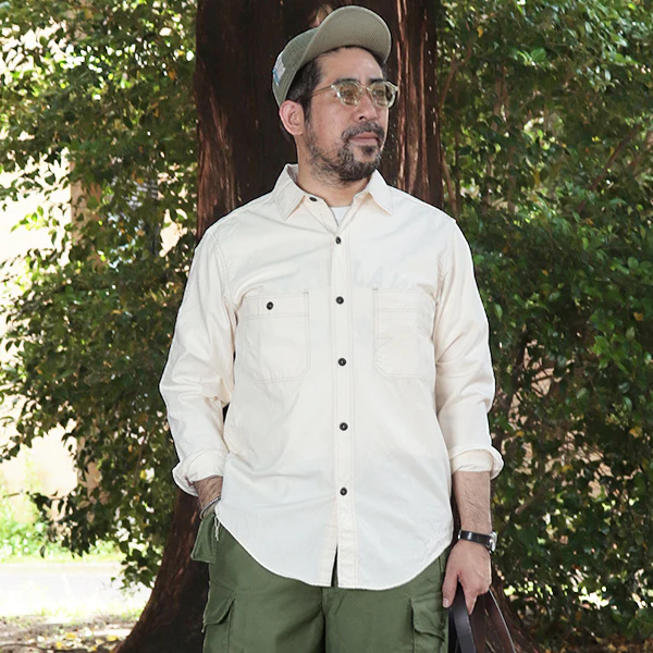 DIAMOND CRACKER SHIRT / ORIGINAL HIGH DENSITY CHAMBRAY / RAW WHITE - Image 2