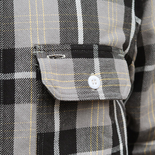EDDY WORK SHIRT / NICKEL GRAY × DARK JET BLACK × CREAM × EGG YELLOW - Image 8