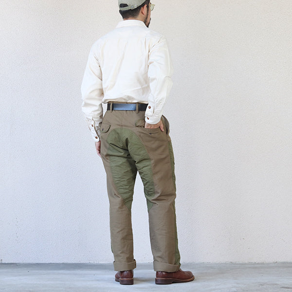 FIELD CRUISER TROUSERS / VINTAGE STYLE 10oz DUCK PARAFFIN COATING × VINTAGE STYLE HIGH DENSITY WEATHER / KHAKI BEIGE × OLIVE GREEN - Image 5