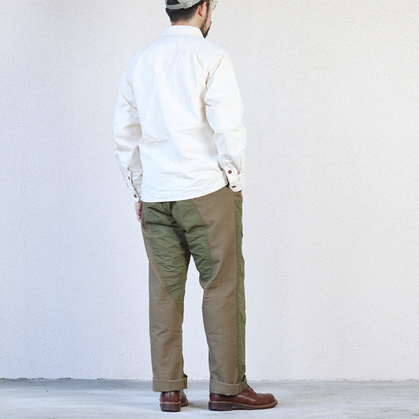 FIELD CRUISER TROUSERS / VINTAGE STYLE 10oz DUCK PARAFFIN COATING × VINTAGE STYLE HIGH DENSITY WEATHER / KHAKI BEIGE × OLIVE GREEN - Image 7
