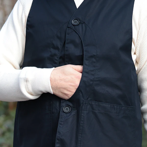 GAME VEST / HIGH DENSITY COTTON GABARDINE / MIDNIGHT NAVY - Image 9