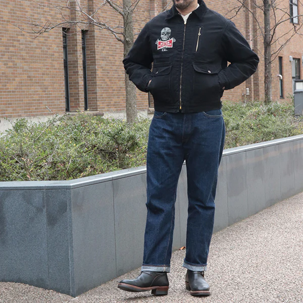GARAGE WORKER JACKET / RISING FROM HELL / YARN-DYED 11oz CANVAS / YARN-DYED RUDE BLACK - Image 5