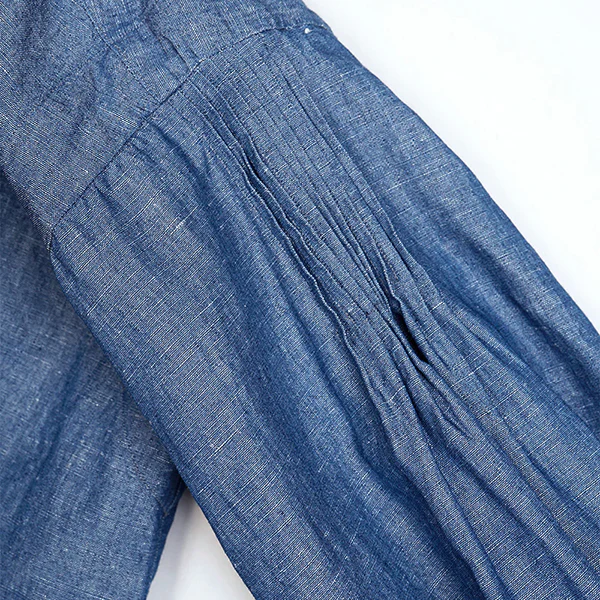 GATHER COLLAR BLOUSE / COTTON LINEN - Image 9
