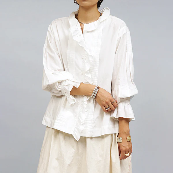 GATHER COLLAR BLOUSE / WHITE / 2026SS MODEL