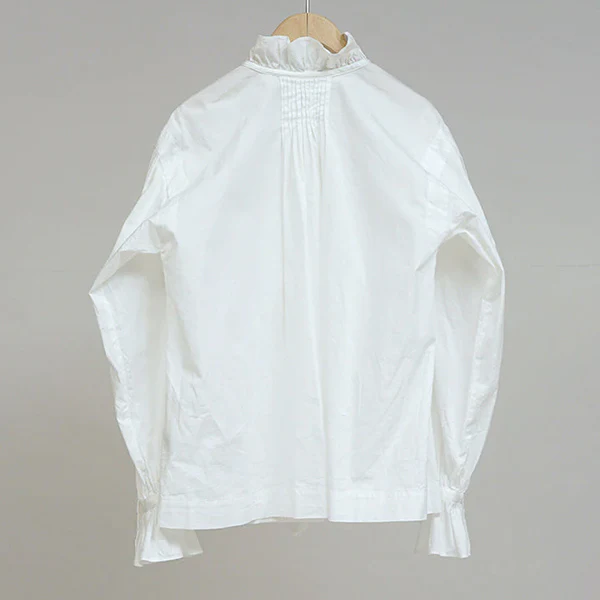 GATHER COLLAR BLOUSE / WHITE / 2026SS MODEL - Image 3