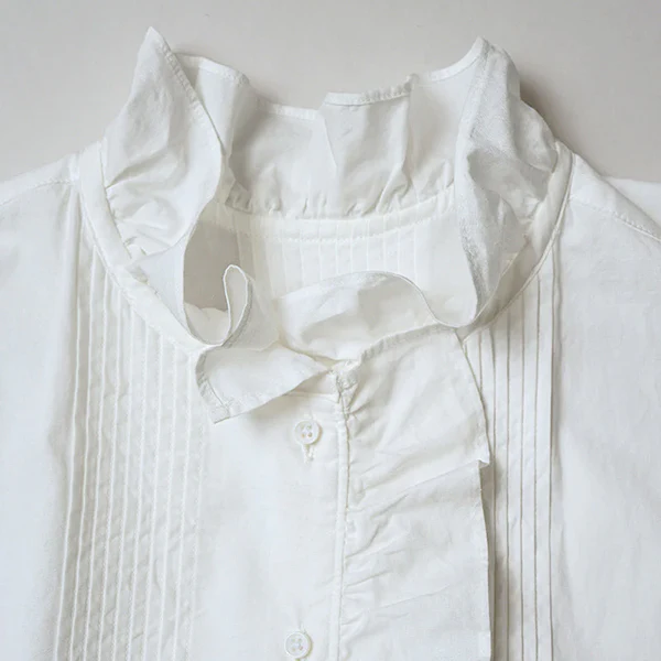 GATHER COLLAR BLOUSE / WHITE / 2026SS MODEL - Image 4
