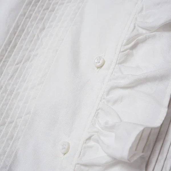 GATHER COLLAR BLOUSE / WHITE / 2026SS MODEL - Image 8