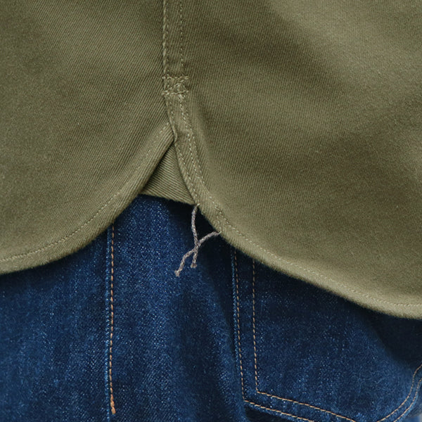 GEMSA WORK SHIRT / ORIGINAL COTTON HARD TWIST KERSEY / KHAKI OLIVE - Image 9