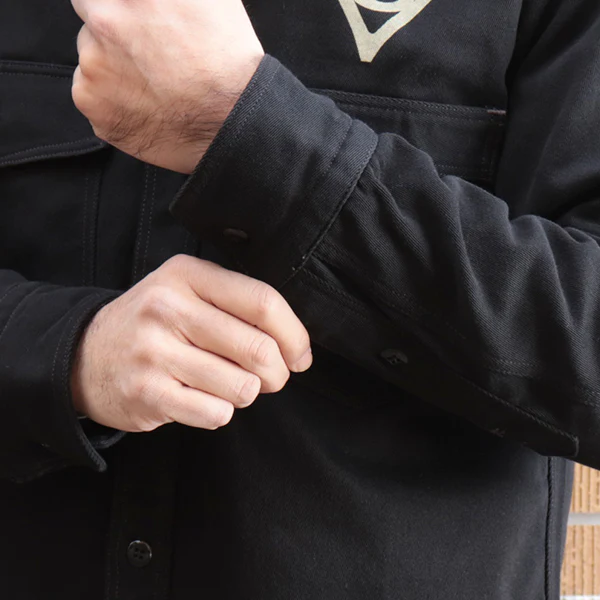 GEMSA WORK SHIRT / ROGER 8 / COTTON HARD TWIST KERSEY / JET BLACK - Image 10