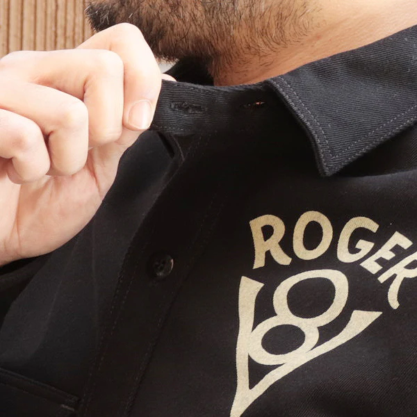 GEMSA WORK SHIRT / ROGER 8 / COTTON HARD TWIST KERSEY / JET BLACK - Image 8