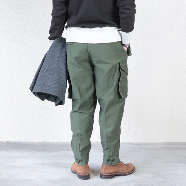 GROUND CREW TROUSERS / MILITARY MOLESKIN / OLIVE - Image 3