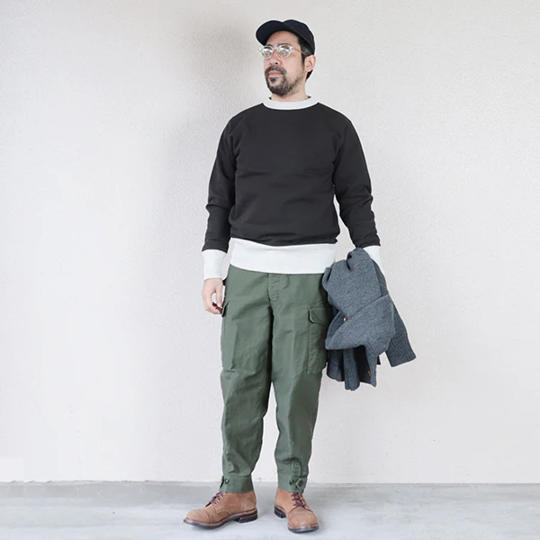 GROUND CREW TROUSERS / MILITARY MOLESKIN / OLIVE - Image 4