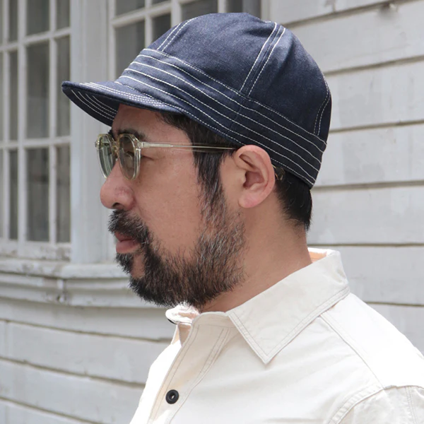 GUTHRIE CAP / 1920s ~ STYLE WORK CAP / 10oz INDIGO DENIM - Image 6