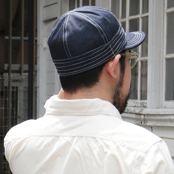 GUTHRIE CAP / 1920s ~ STYLE WORK CAP / 10oz INDIGO DENIM - Image 7