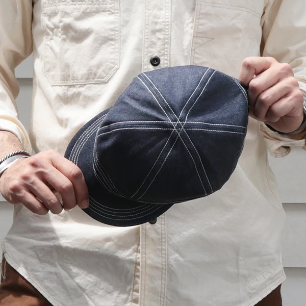 GUTHRIE CAP / 1920s ~ STYLE WORK CAP / 10oz INDIGO DENIM - Image 8