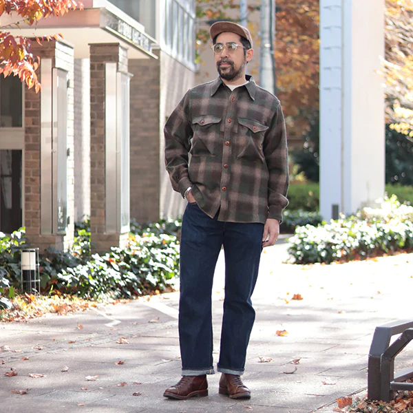 HIGHBALLER LOGGER SHIRT / BROWN × KHAKI × BEIGE - Image 3