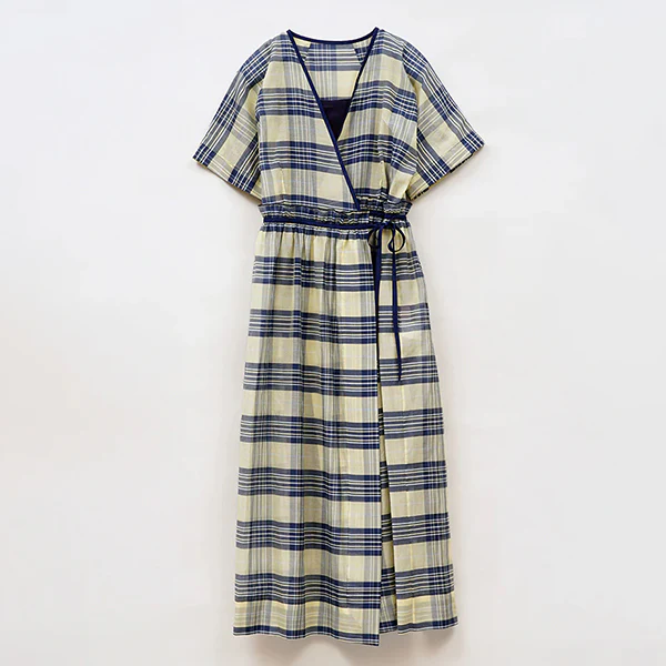INDIAN CACHE COEUR DRESS CHECK / BLUE - Image 5