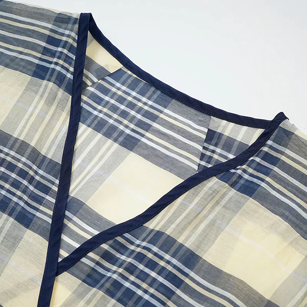 INDIAN CACHE COEUR DRESS CHECK / BLUE - Image 7