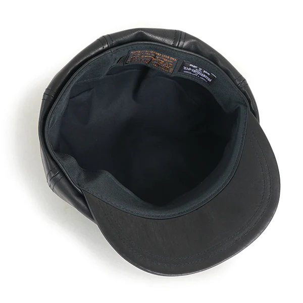 JAM BUSTER 8 PANELS CAP / VINTAGE STYLE LEATHER / BLACK - Image 6