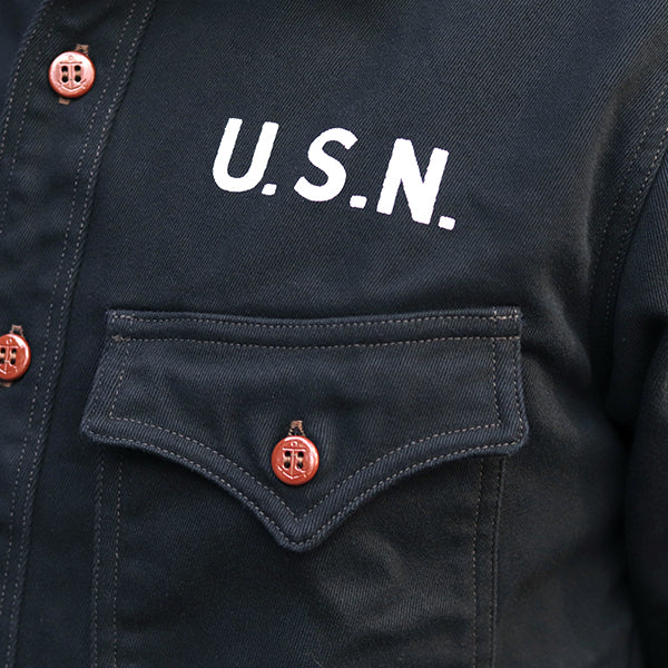 JOLLY ROGERS CV17 / U.S. NAVY UTILITY SHIRT CUSTOM MODEL / DARK NAVY - Image 10