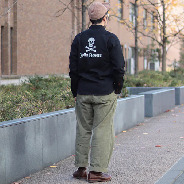 JOLLY ROGERS CV17 / U.S. NAVY UTILITY SHIRT CUSTOM MODEL / DARK NAVY - Image 5