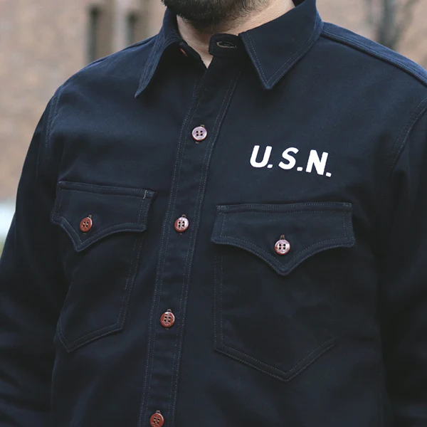 JOLLY ROGERS CV17 / U.S. NAVY UTILITY SHIRT CUSTOM MODEL / DARK NAVY - Image 6