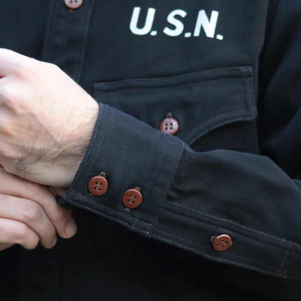 JOLLY ROGERS CV17 / U.S. NAVY UTILITY SHIRT CUSTOM MODEL / DARK NAVY - Image 8