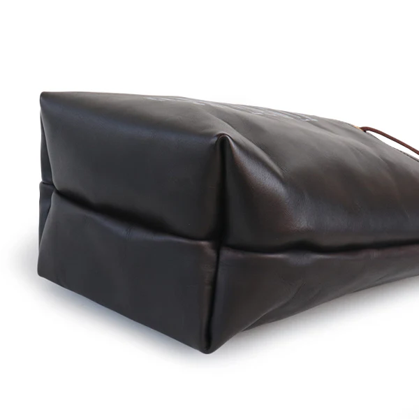 LEATHER MAILMAN PURSE BAG / MEDIUM SIZE / CALFSKIN BLACK - Image 5
