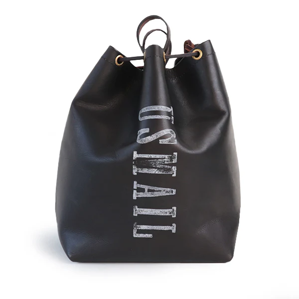LEATHER MAILMAN PURSE BAG / MEDIUM SIZE / CALFSKIN BLACK - Image 6