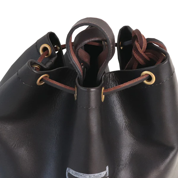 LEATHER MAILMAN PURSE BAG / MEDIUM SIZE / CALFSKIN BLACK - Image 8