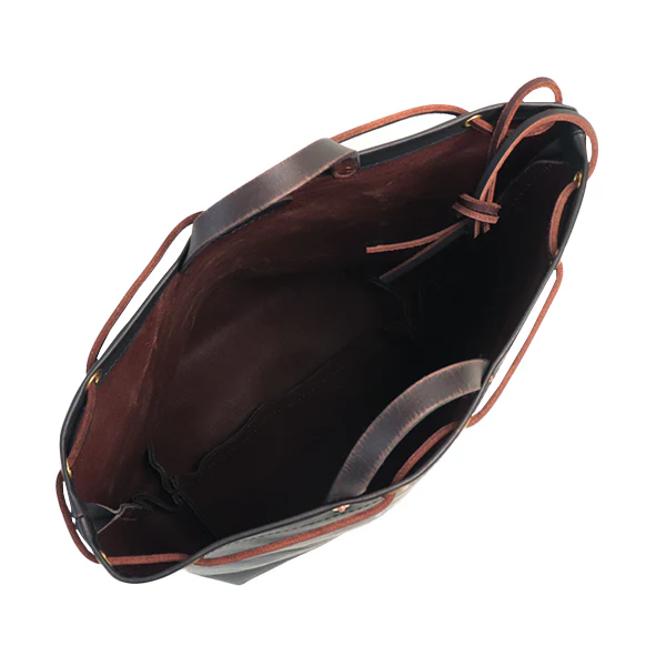 LEATHER MAILMAN PURSE BAG / MEDIUM SIZE / CALFSKIN BLACK - Image 9
