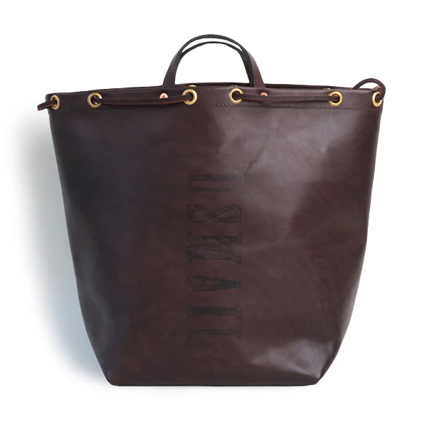LEATHER MAILMAN PURSE BAG / MEDIUM SIZE / CALFSKIN BROWN