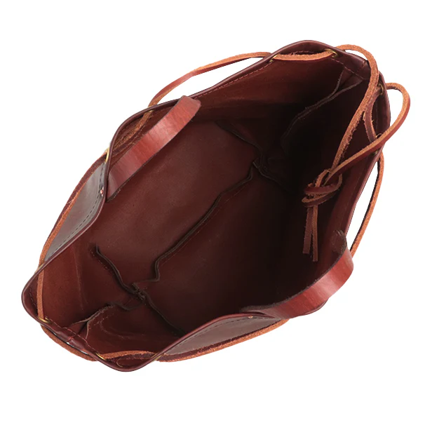 LEATHER MAILMAN PURSE BAG / MEDIUM SIZE / CALFSKIN CAMEL - Image 9