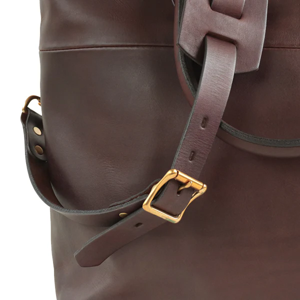 LEATHER NELSON 2 WAY BAG / COW HIDE / BROWN - Image 11