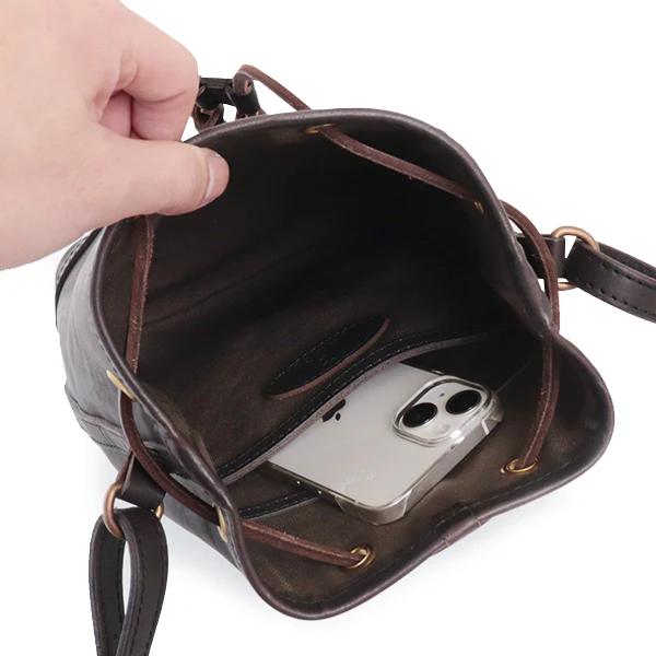 LEATHER WANDER PURSE BAG SMALL / BLACK - Image 6