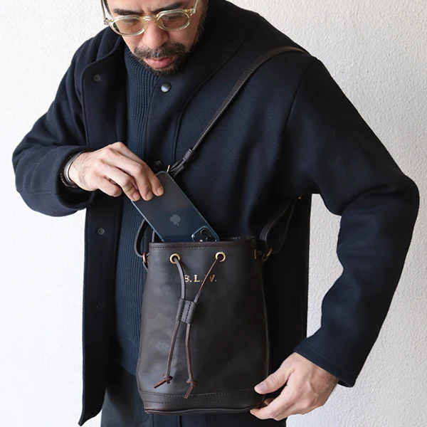 LEATHER WANDER PURSE BAG SMALL / BROWN - Image 13