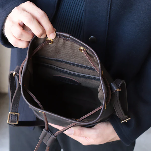 LEATHER WANDER PURSE BAG SMALL / OLIVE - Image 13