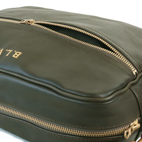 LEATHER WANDER SHOULDER BAG / OLIVE VINTAGE FINISH - Image 5