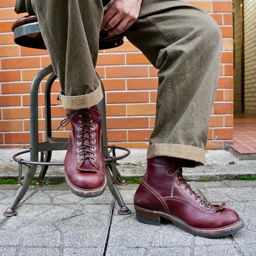 DONKEY PUNCHER BOOTS / HORWEEN LEATHER CXL / BURGUNDY - Image 9