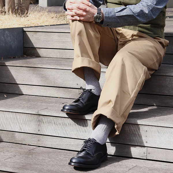 USN LOW QUARTER SHOES / FRENCH CALFSKIN / BLACK - Image 7