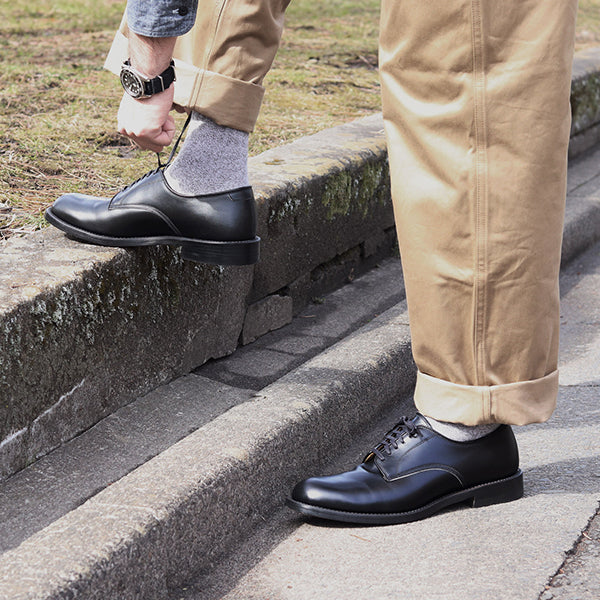 USN LOW QUARTER SHOES / FRENCH CALFSKIN / BLACK - Image 8