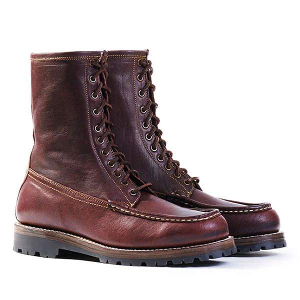 MOHAWK MOCCASIN BOOTS / EZO DEERSKIN / BURNT BURGUNDY