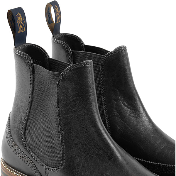MEDALLION BROGUE CHELSEA BOOTS / SHINKI HIKAKU HORSEBUTT / BLACK - Image 6