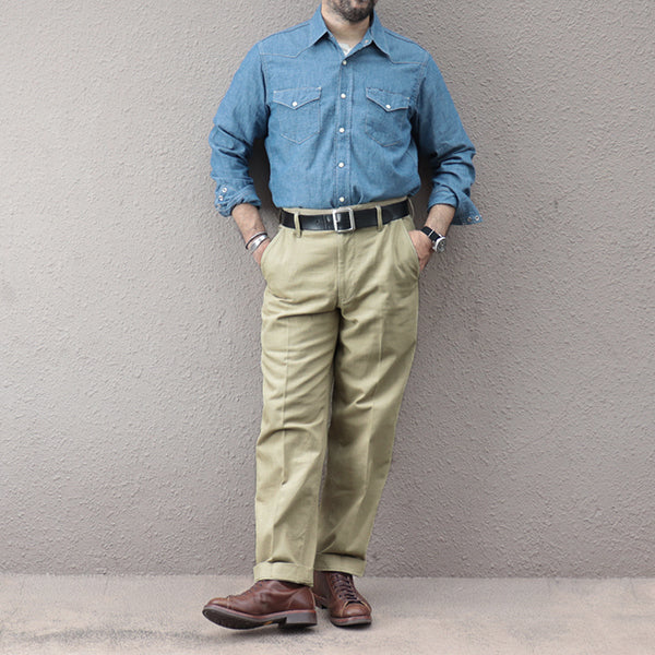 LONE STAR SHIRT / COTTON CHAMBRAY / BLUE - Image 4