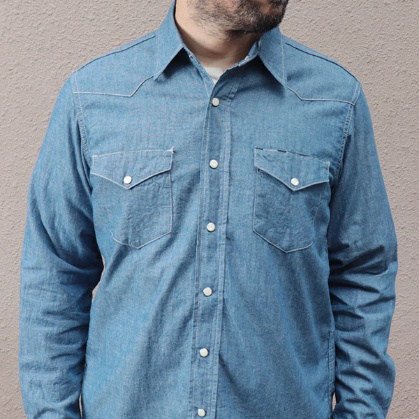 LONE STAR SHIRT / COTTON CHAMBRAY / BLUE - Image 6
