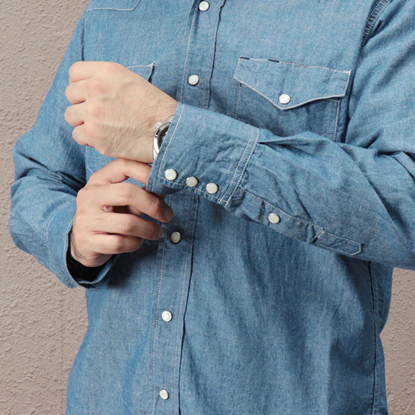 LONE STAR SHIRT / COTTON CHAMBRAY / BLUE - Image 7