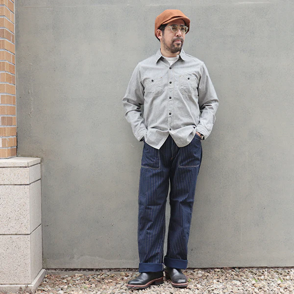 LONGSHOREMAN OVERALLS / INDIGO WABASH STRIPE - Image 9