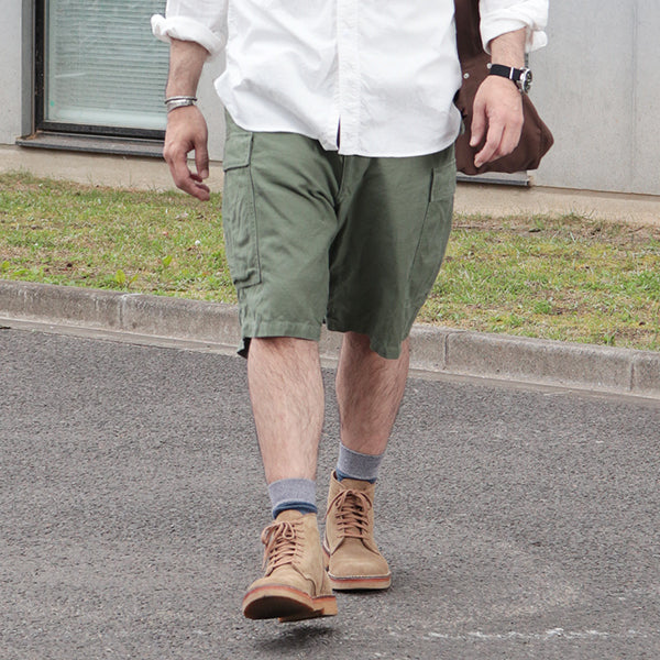 M-51 SHORT SLACKS / LIGHT OLIVE GREEN with BIO-WASH - Image 4