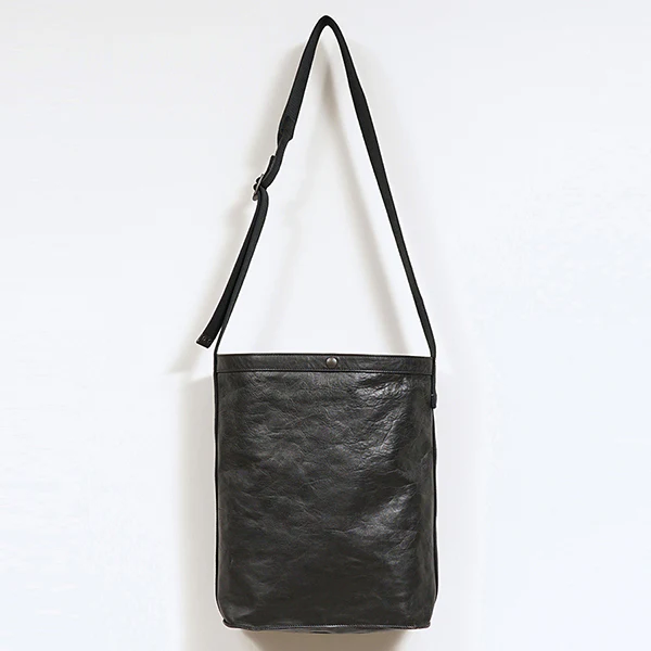 MAIL BAG BLACK / HORSE HIDE BROWN CORE LEATHER